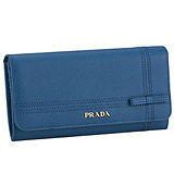 Prada Continental Wallet Blue