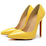 Christian Louboutin Yellow Patent Leather Pigalle Pumps